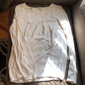 Long sleeve lace top shirt